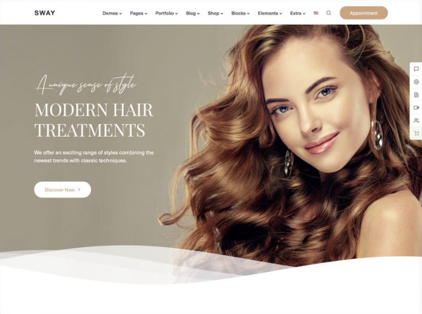 Modern salon and beauty website design