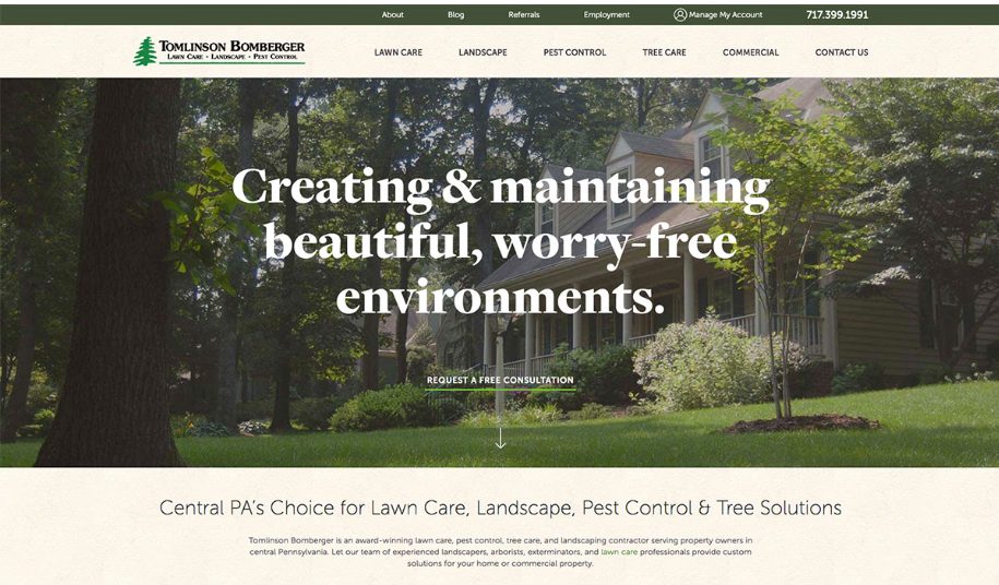 Lawn care and landscaping website design