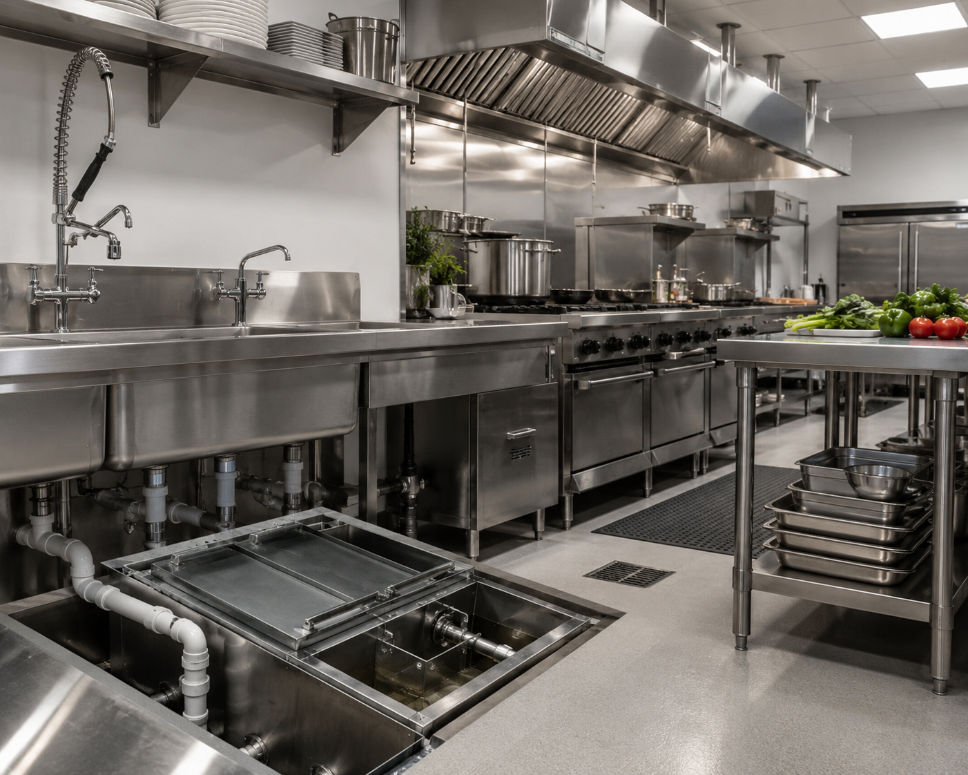 Restaurant commercial kitchen plumbing