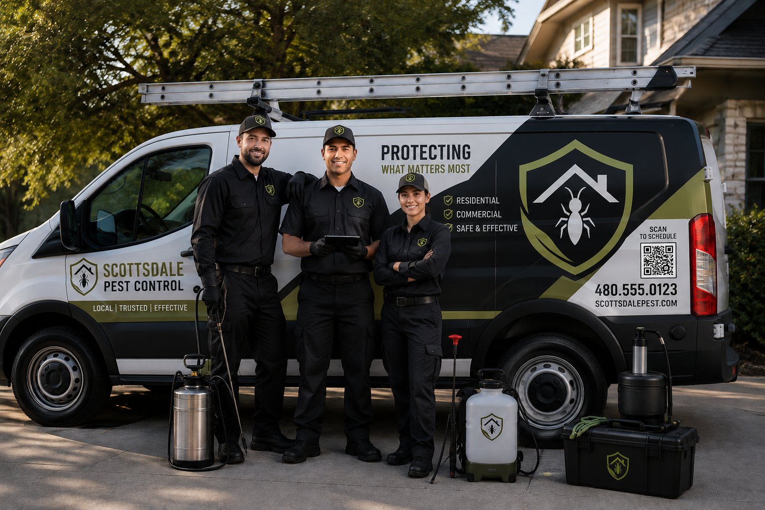 The VANTA Pest Defense team and service vehicle
