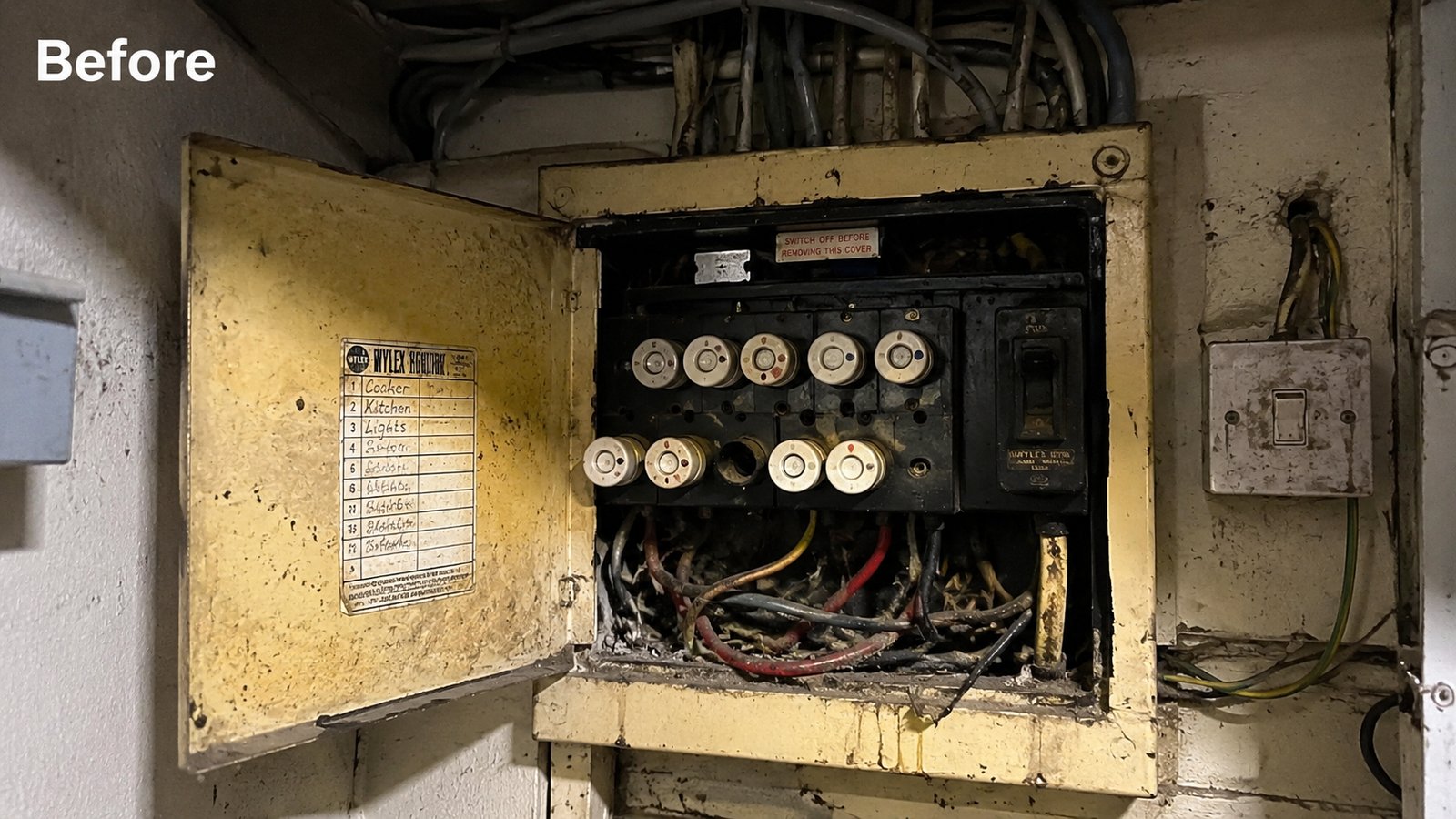 Old fuse box before upgrade